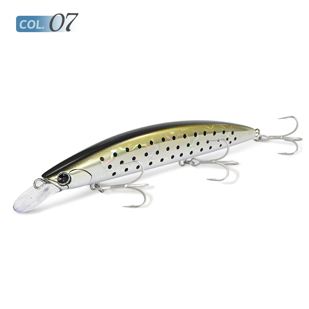 JIGGING PRO 130mm 23g Floating Minnow Lure | Long Casting Surf Fishing Bait for Flatfish & Seabass