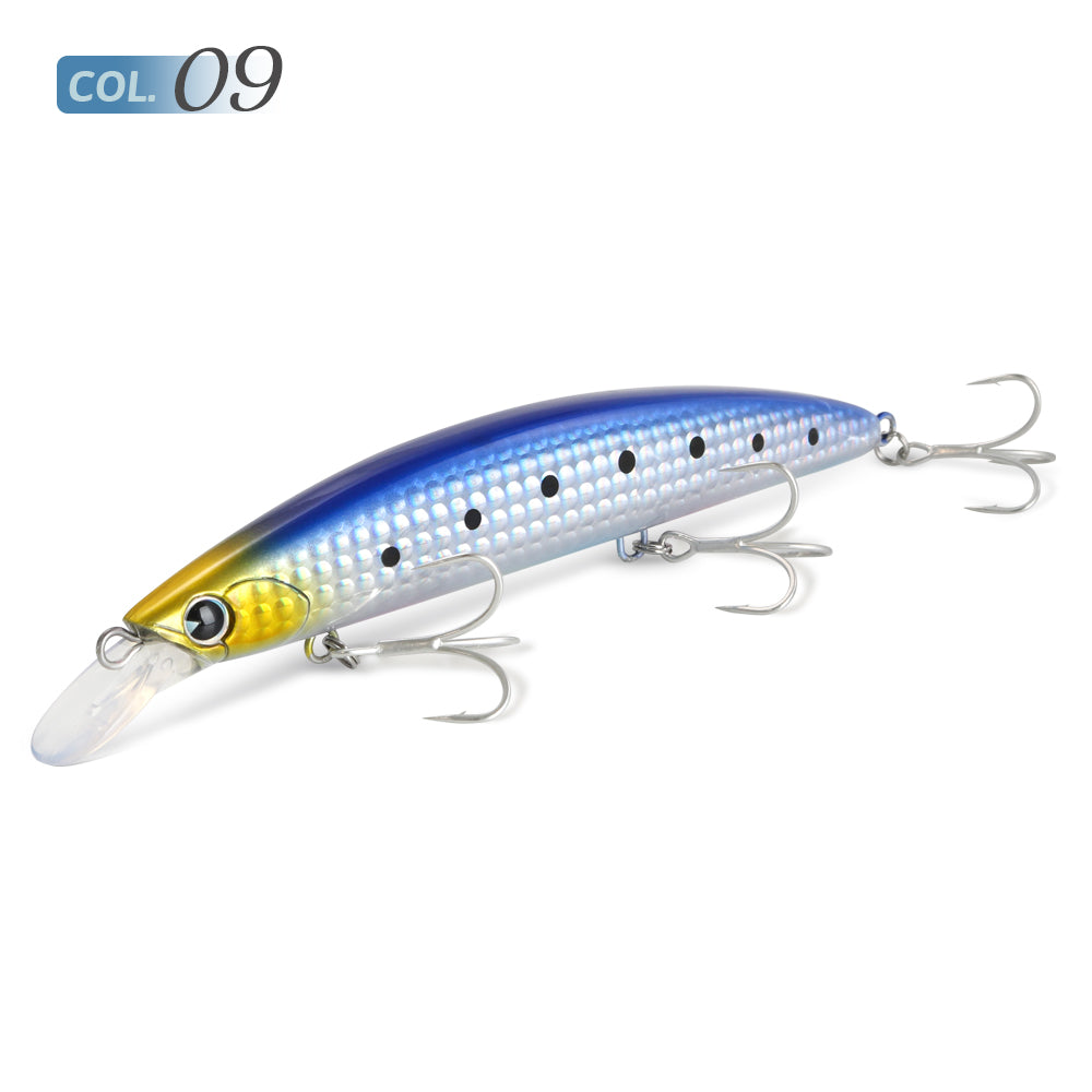 JIGGING PRO 130mm 23g Floating Minnow Lure | Long Casting Surf Fishing Bait for Flatfish & Seabass