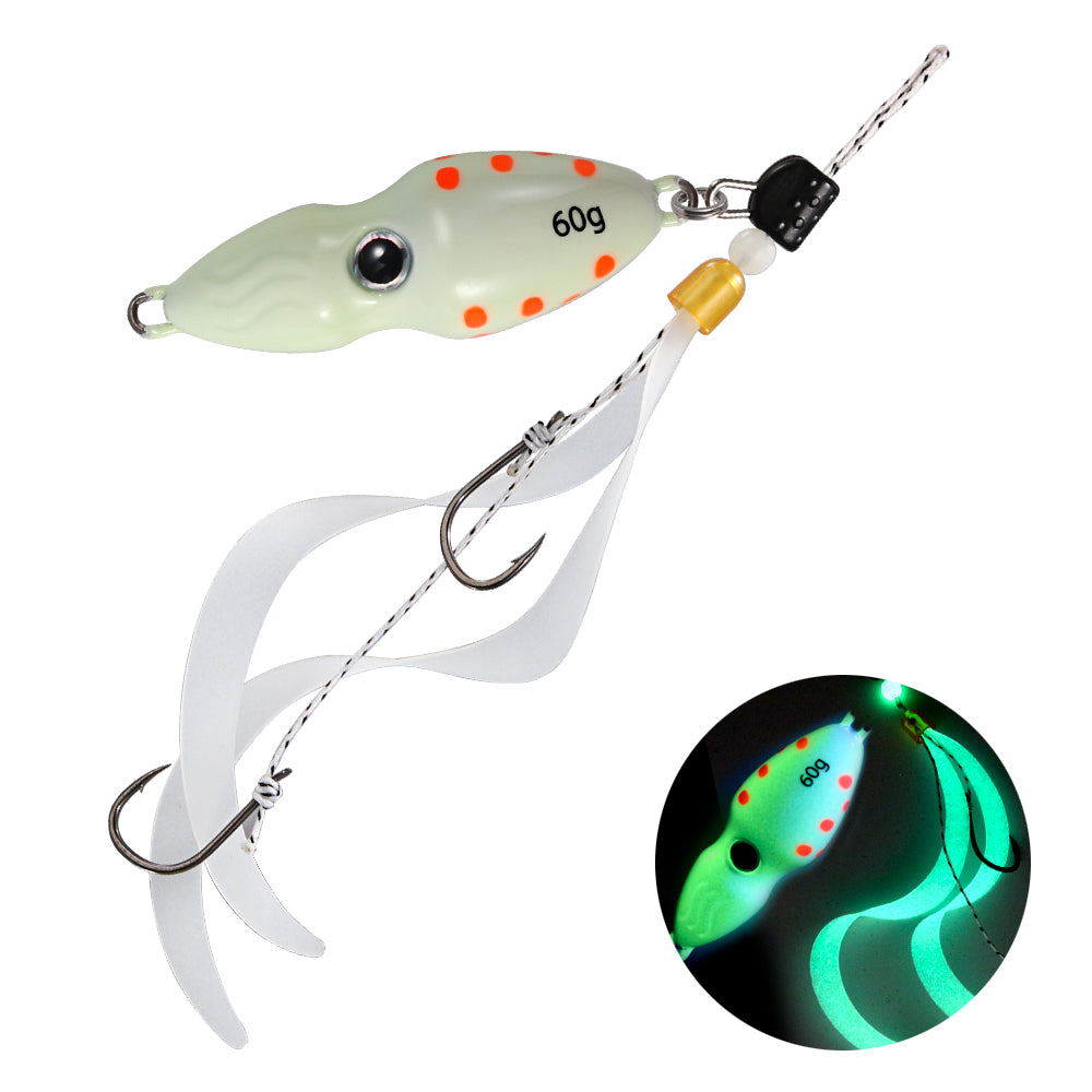 Gourd Slider Jig 45g & 60g with Skirted Hooks | JIGGING PRO