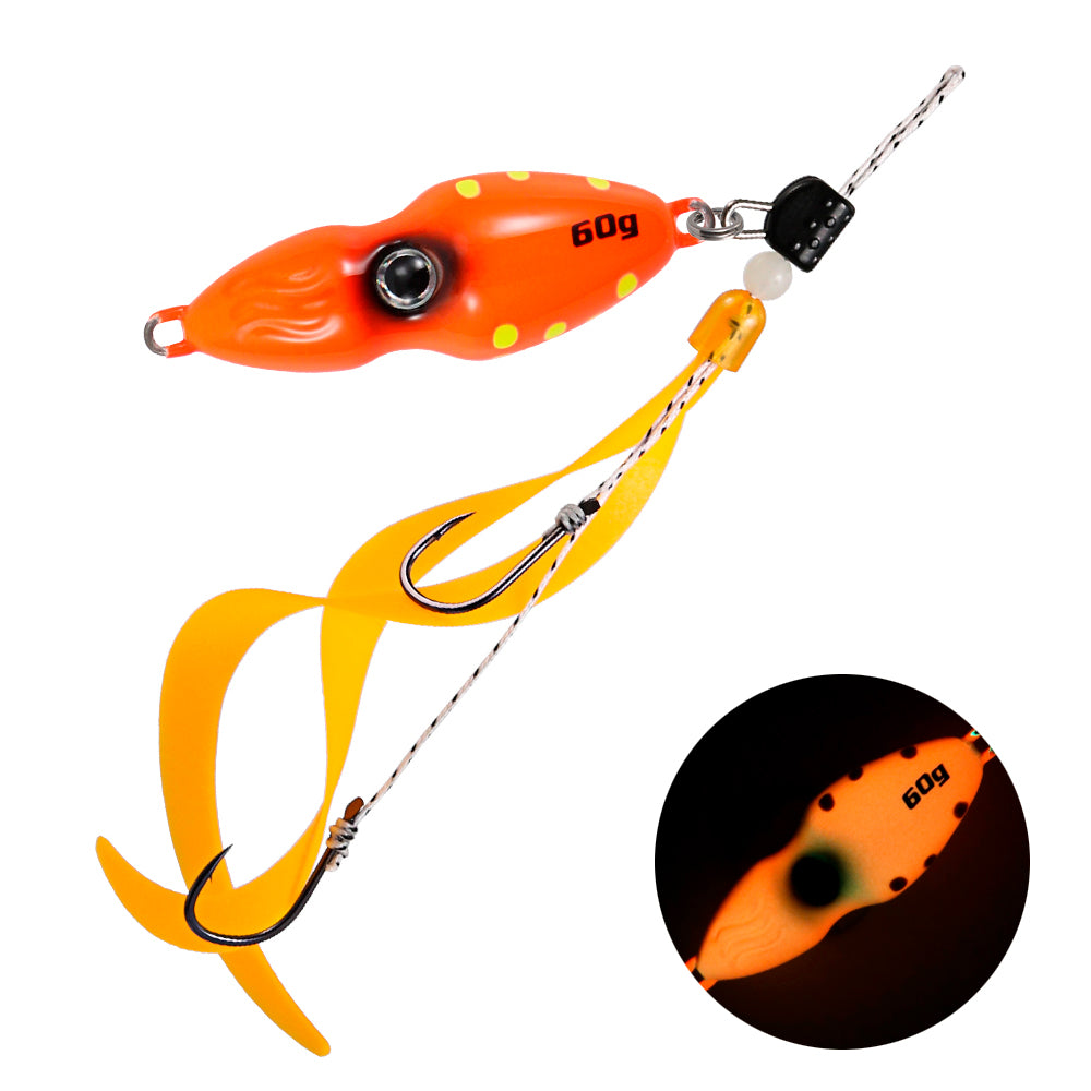 Gourd Slider Jig 45g & 60g with Skirted Hooks | JIGGING PRO