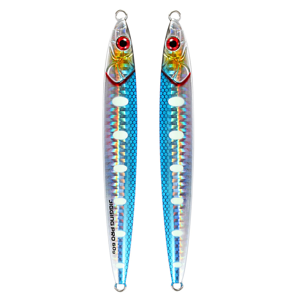 JIGGINGPRO 60g 80g 100g Slim Jig Minnow Fishing Lure Saltwater Metal Jig Bait