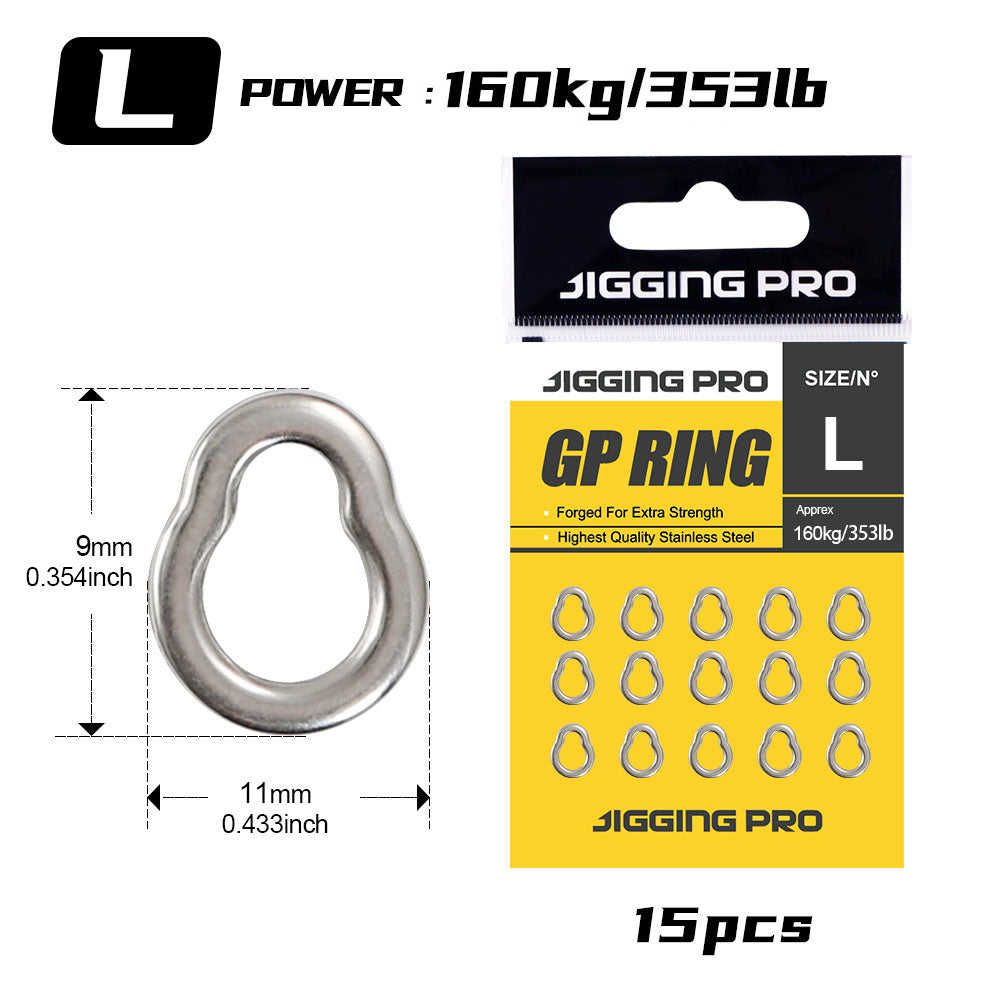 Jigging Pro GP Ring Seamless Stainless Steel Fishing Solid Rings, Heavy Duty Auxiliary Rings for Jigging and Big Game Fishing