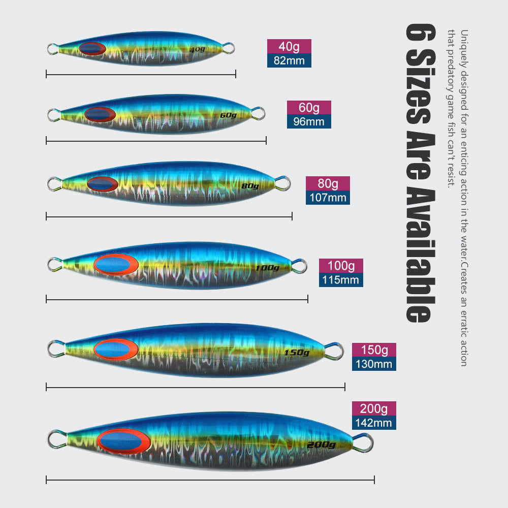 JIGGING PRO 60g 80g 100g 150g 200g Slow Jigs Sea Fishing Lure