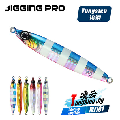 JIGGING PRO Tungsten Jig Saltwater Fishing Metal Jig Lure 30g 40g 60g 80g