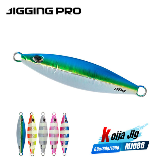 JIGGING PRO 60g 80g 100g KOIKA Jig Slow Jigging Lure Saltwater Metal Jig