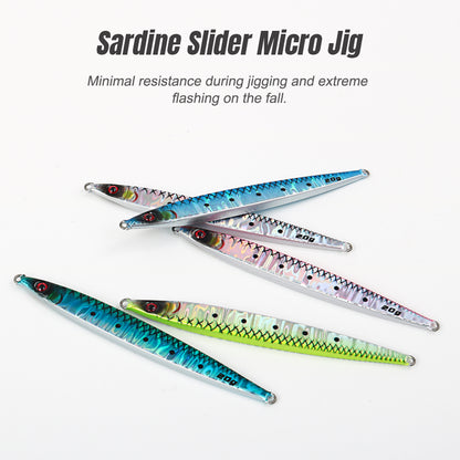 JIGGING PRO 10g 20g Sardine Slider Micro Jigs Saltwater Fishing Shore Jigging Lure Metal Jig