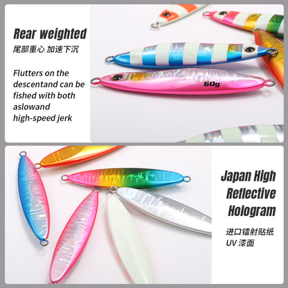 JIGGING PRO Long Cast Metal Jigs Fishing Bait 20g 30g 40g 60g Slow Blatt Cast Wide