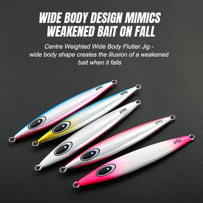 JIGGING PRO Asymmetrical Metal Jig - 40g/60g/80g/100g Saltwater Vertical & Casting Lure
