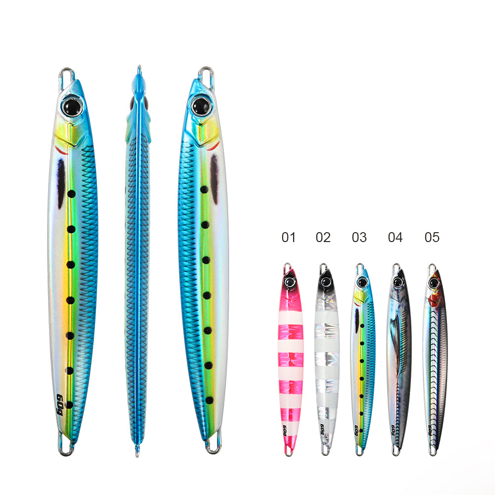 JIGGING PRO Vertical Short Metal Jig Lures, UV & Glow Saltwater Fishing Baits, 30g 60g 90g Vertical Jigging Lead Fish
