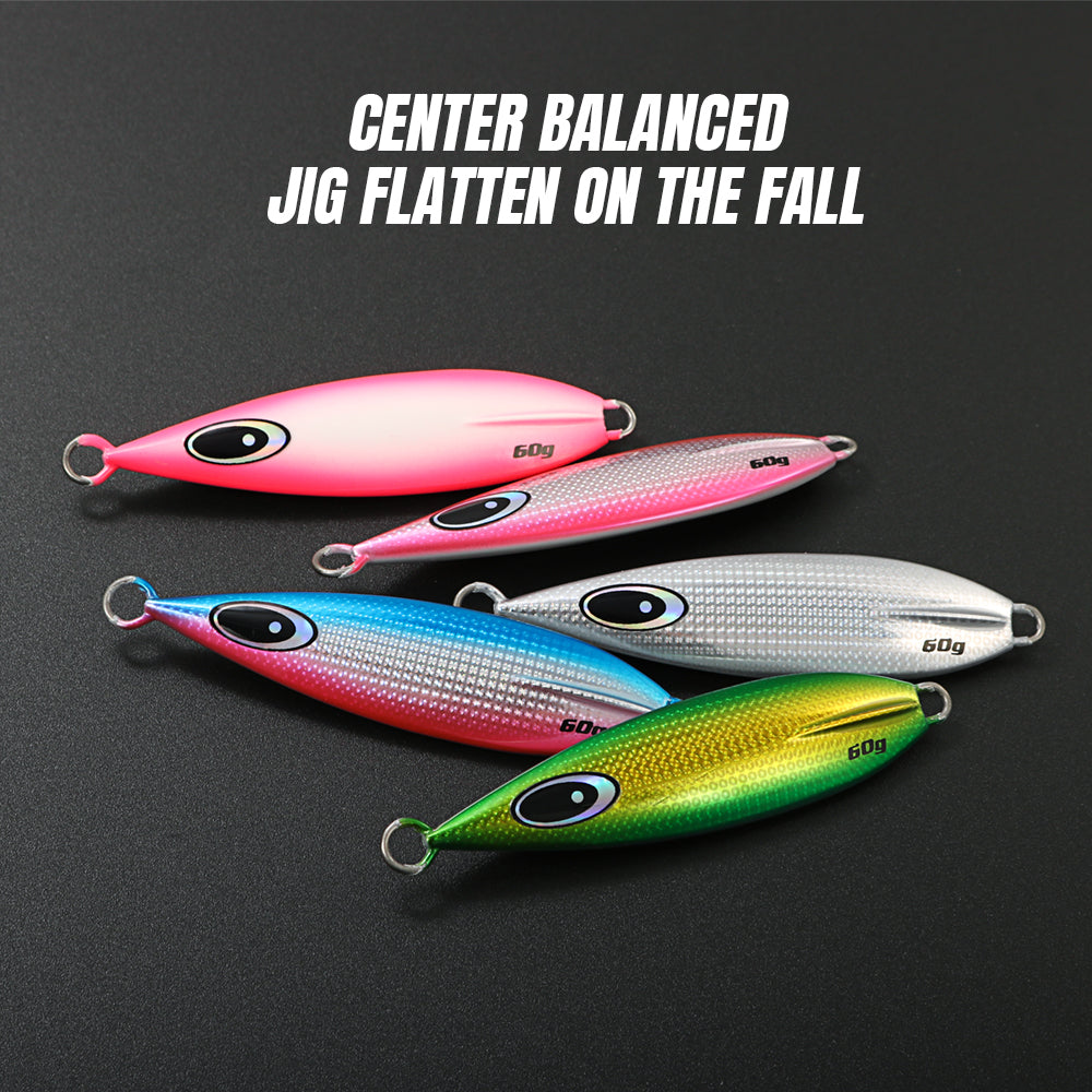 JIGGING PRO 60g 80g 100g 150g 200g Slow Flat Fall Metal Jig Slow Jigging Lure