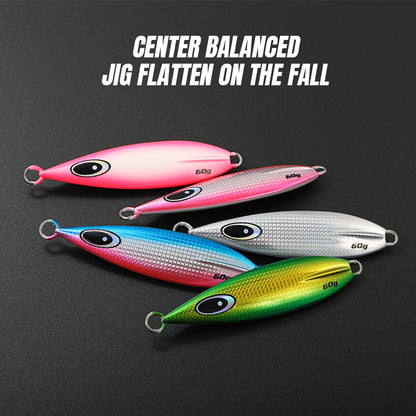 JIGGING PRO 60g 80g 100g 150g 200g Slow Flat Fall Metal Jig Slow Jigging Lure