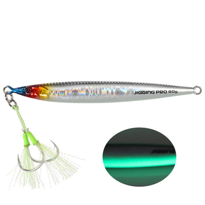 JIGGING PRO Slow Jigging Lure Horizontal Fall Metal Jig 60g 80g 100g Shuttle