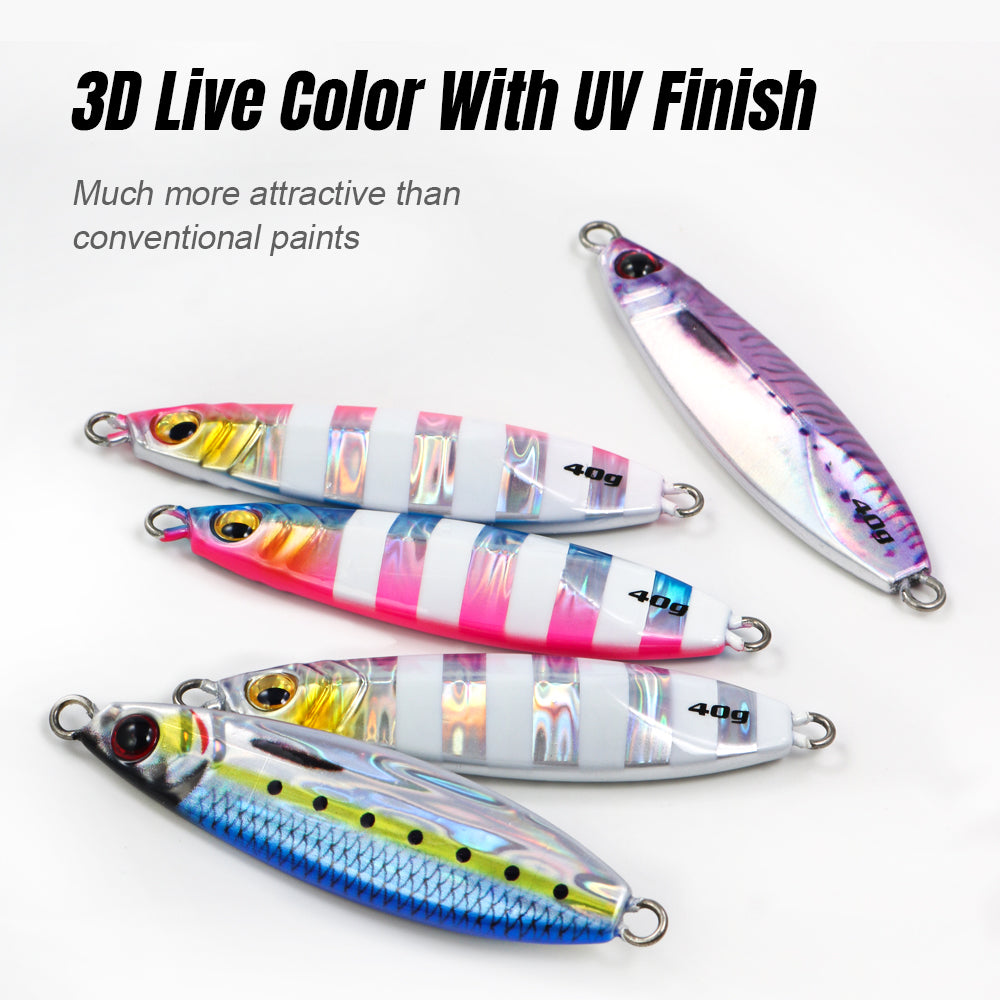 JIGGINGPRO Shore Jigging Lure Saltwater Fishing Slow Jig 20g 30g 40g 60g Pebble Sea Fishing Tackle Luminous Bait