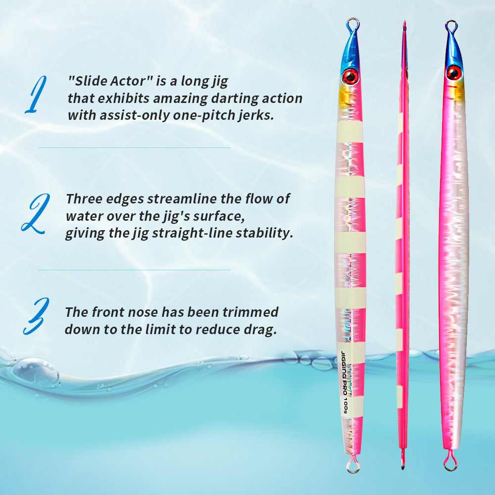 JIGGING PRO Long Casting Fast Sinking Metal Jig 100g 120g Vertical Needle Jigs Sea Jigging Lure Artificial Fishing Lure