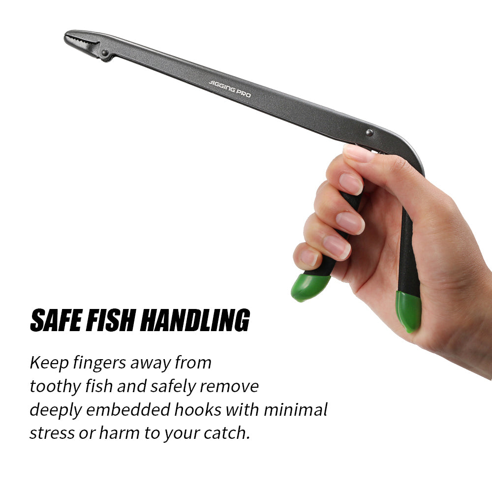 Jigging Pro HOOKUP-X24 9.5" Pistol Grip Fishing Hook Remover, Teflon Coated Carbon Steel Fish Hook Extractor Tool for Saltwater & Freshwater