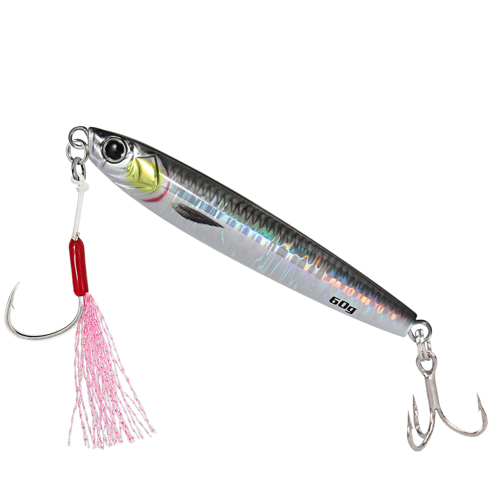 JIGGING PRO 40g/60g 3D Jig Minnow Long Casting Metal Jig For Sea Bass Mackerel Bonito