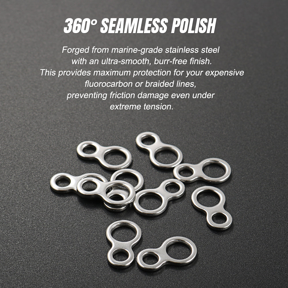 Jigging Pro 8 Shape Ring Seamless Stainless Steel Solid Rings, Heavy Duty Figure-Eight Auxiliary Rings for Saltwater Jigging
