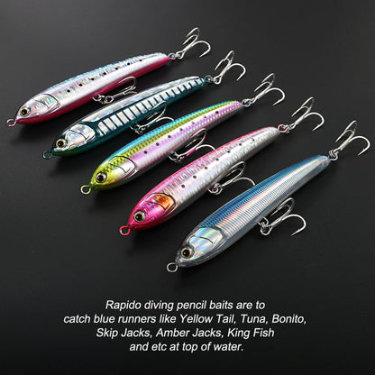 JIGGIING PRO Rapido Floating Pencil Fishing Lure Topwater Walk The Dog Surface Bait 160mm 50g Wobbler Bass Artificial Hard Bait