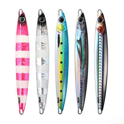 JIGGING PRO Vertical Short Metal Jig Lures, UV & Glow Saltwater Fishing Baits, 30g 60g 90g Vertical Jigging Lead Fish