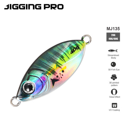 JIGGING PRO 3D Printed Micro Jig - 20g/40g/60g Ultra-Realistic Saltwater Casting Lure