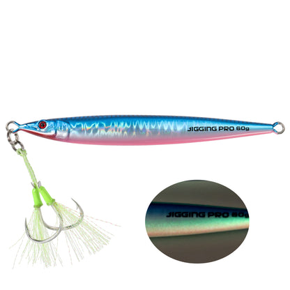 JIGGING PRO Slow Jigging Lure Horizontal Fall Metal Jig 60g 80g 100g Shuttle