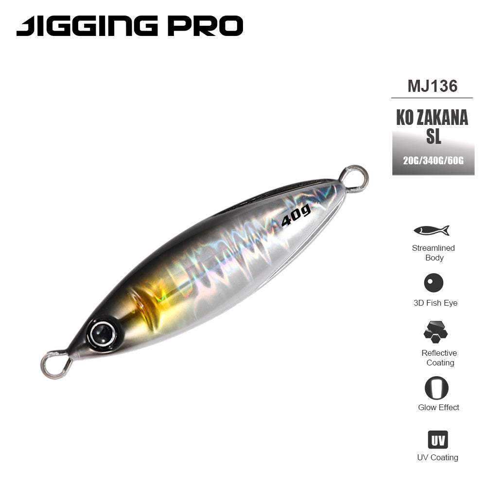 JIGGING PRO KO Zakana SL Compact Metal Jig - 20g/30g/40g High-Attraction Slow Fall Lure