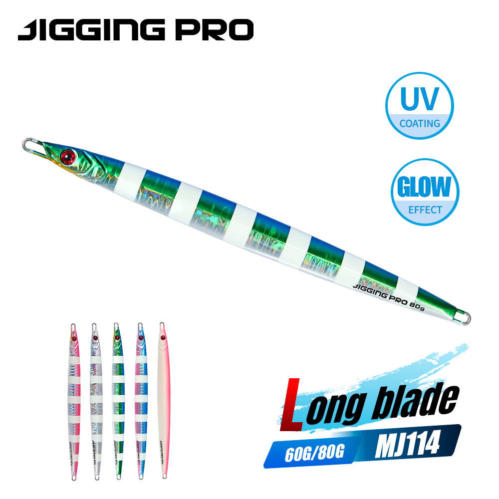 JIGGING PRO  Long Cast Metal Jig 60g 80g  Long Blade Seawater Fishing Bait