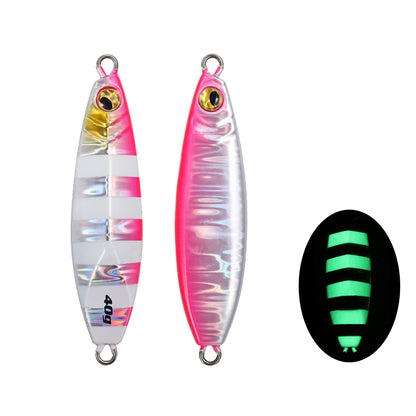 JIGGINGPRO Shore Jigging Lure Saltwater Fishing Slow Jig 20g 30g 40g 60g Pebble Sea Fishing Tackle Luminous Bait