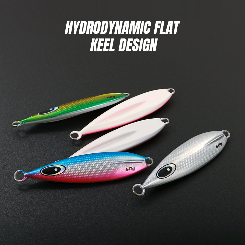 JIGGING PRO 60g 80g 100g 150g 200g Slow Flat Fall Metal Jig Slow Jigging Lure