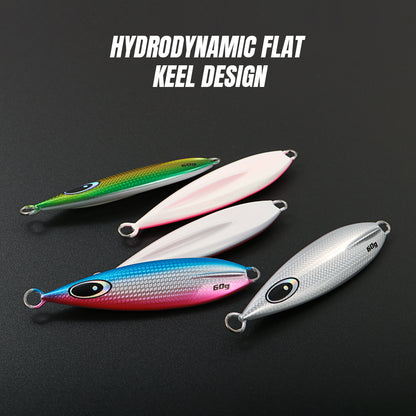 JIGGING PRO 60g 80g 100g 150g 200g Slow Flat Fall Metal Jig Slow Jigging Lure