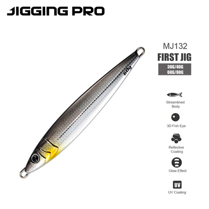 JIGGING RPO 30g 40g 60g 80g FIRST Jig Shore Jigging Lure Saltwater Fishing Tackle