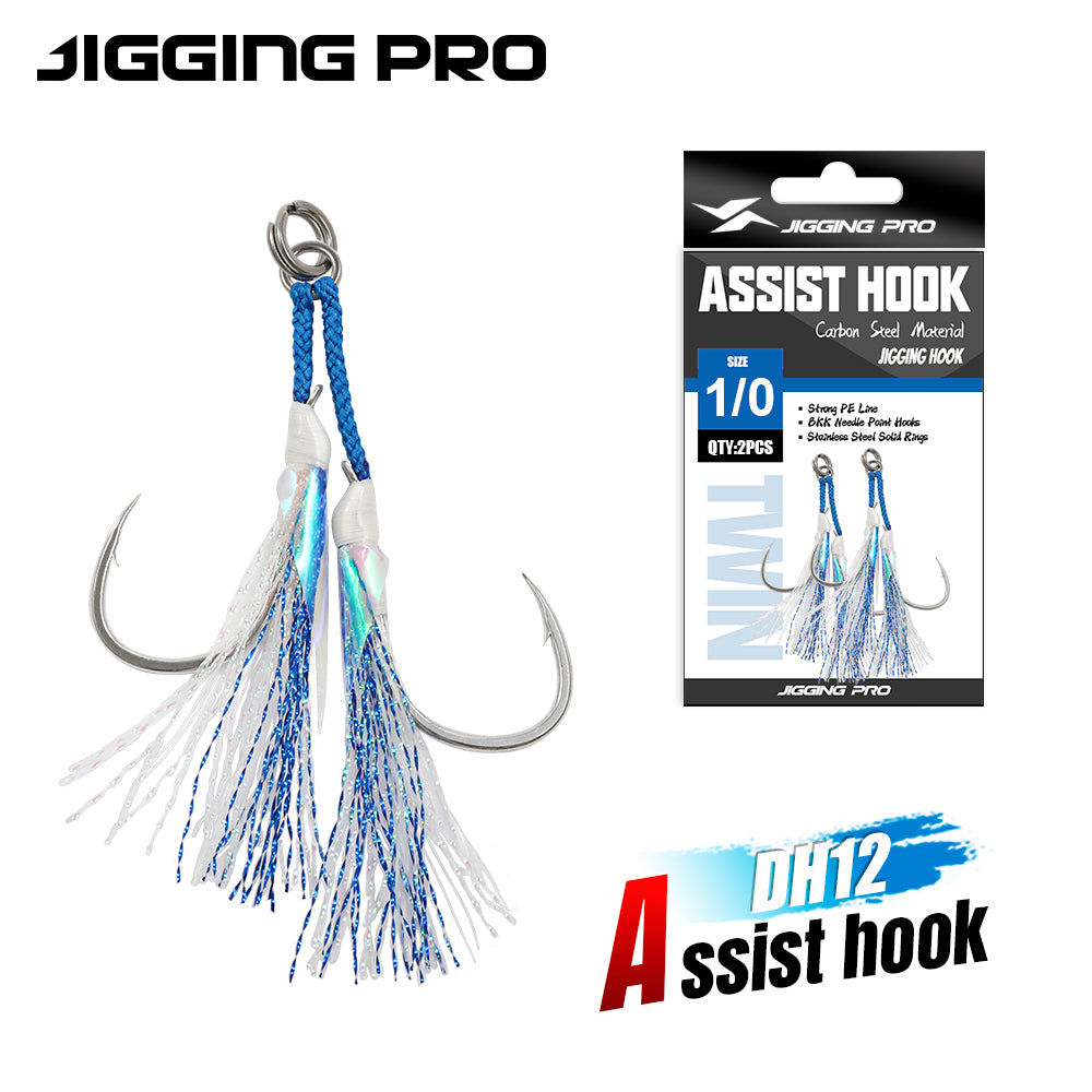 JIGGING PRO Twin Assist Hooks For Jigging Lure Double BKK Hooks 1/0 2