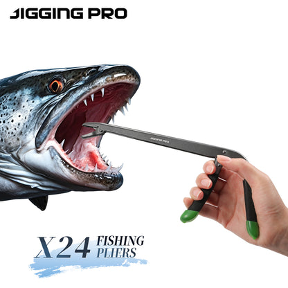 Jigging Pro HOOKUP-X24 9.5" Pistol Grip Fishing Hook Remover, Teflon Coated Carbon Steel Fish Hook Extractor Tool for Saltwater & Freshwater