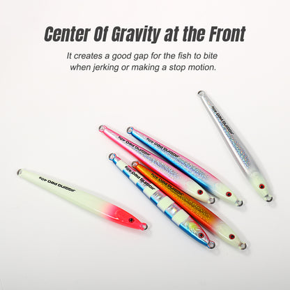 JIGGING PRO Tungsten Jig 40g 60g Fast Sinking Long Casting Metal Jig UV Luminous Saltwater Fishing Bait Artificial Jigging Lure