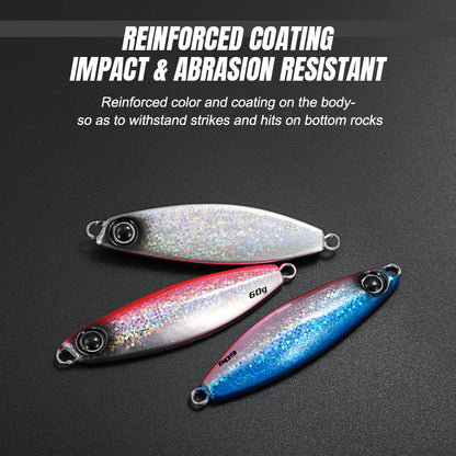 JIGGING PRO Shot Slow Wide Style Metal Jig - 20g/30g/40g/60g Shore Slow Lure Sea Fishing Bait