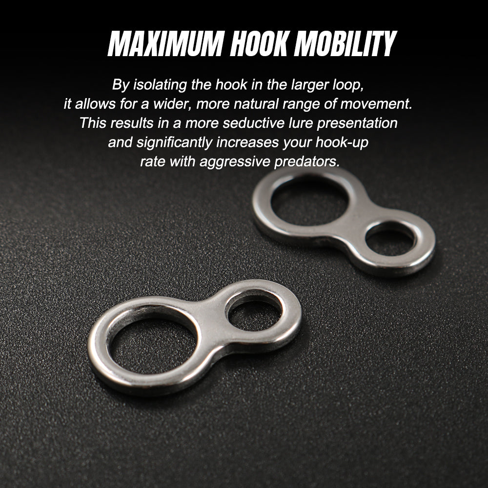 Jigging Pro 8 Shape Ring Seamless Stainless Steel Solid Rings, Heavy Duty Figure-Eight Auxiliary Rings for Saltwater Jigging