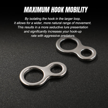 Jigging Pro 8 Shape Ring Seamless Stainless Steel Solid Rings, Heavy Duty Figure-Eight Auxiliary Rings for Saltwater Jigging