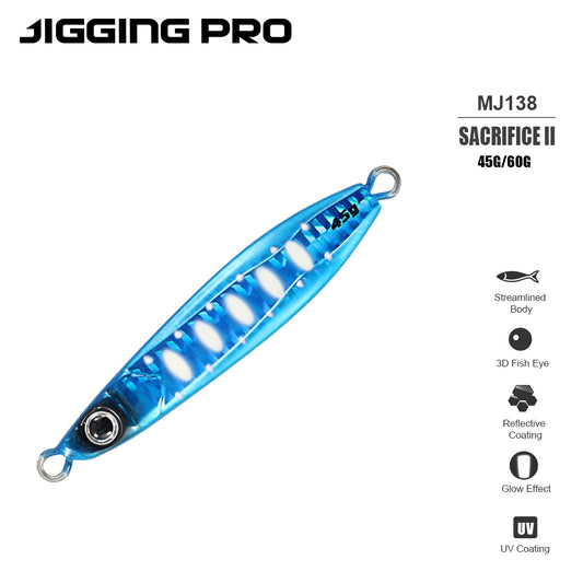 JIGGING PRO Sacrifice II Light Jigging Metal Lure - 45g/60g High-Response Vertical Jig