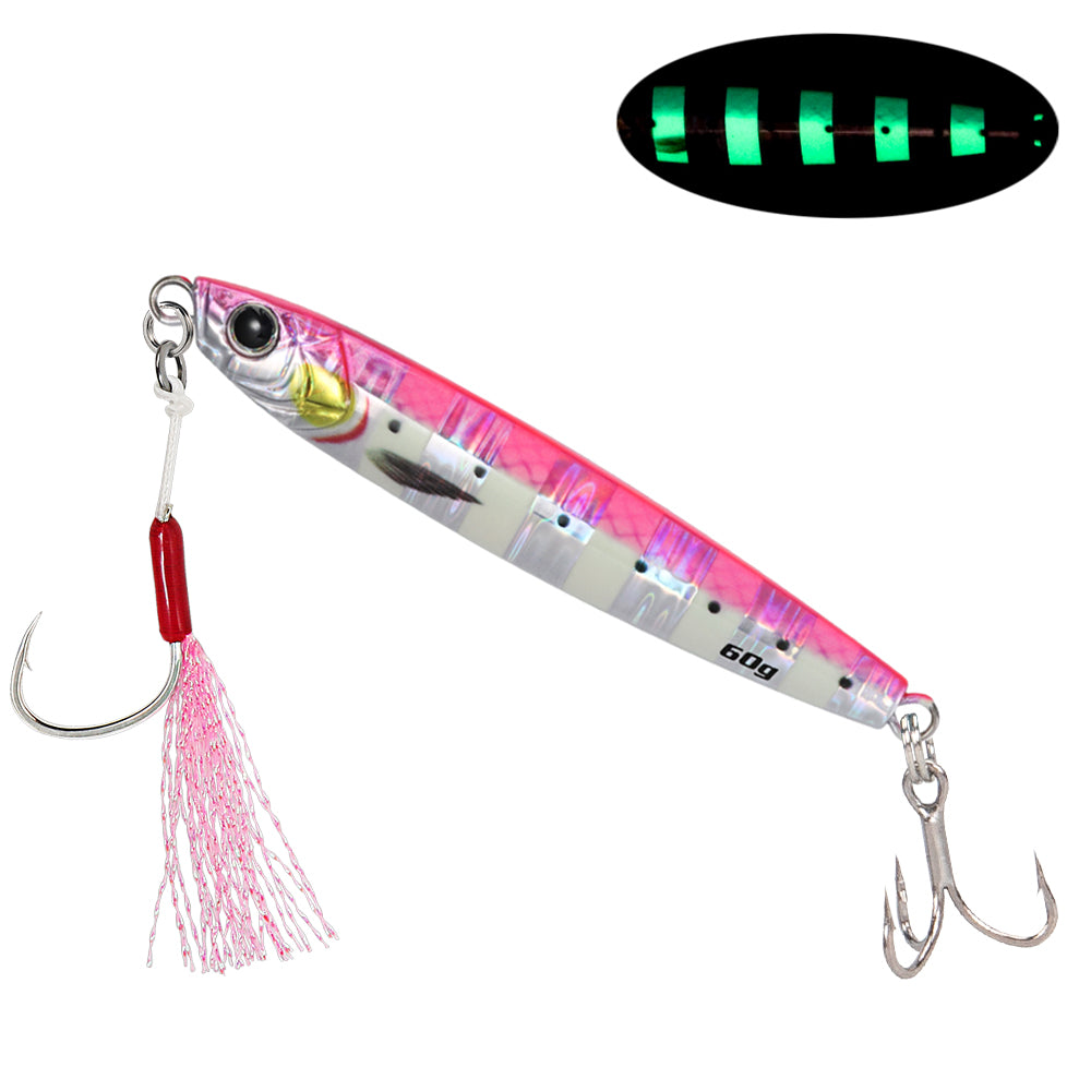 JIGGING PRO 40g/60g 3D Jig Minnow Long Casting Metal Jig For Sea Bass Mackerel Bonito