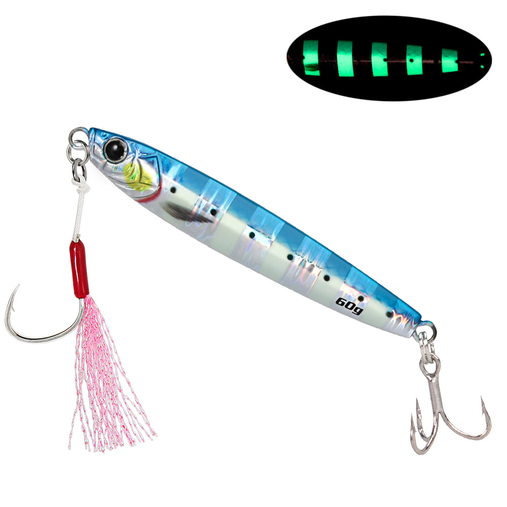 JIGGING PRO 40g/60g 3D Jig Minnow Long Casting Metal Jig For Sea Bass Mackerel Bonito