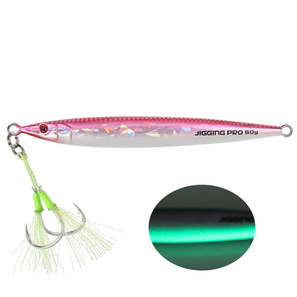 JIGGING PRO Slow Jigging Lure Horizontal Fall Metal Jig 60g 80g 100g Shuttle