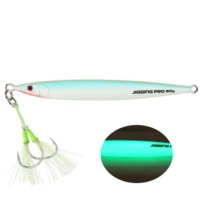 JIGGING PRO Slow Jigging Lure Horizontal Fall Metal Jig 60g 80g 100g Shuttle