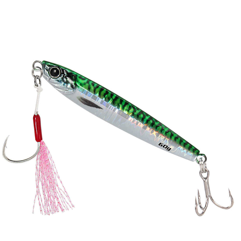 JIGGING PRO 40g/60g 3D Jig Minnow Long Casting Metal Jig For Sea Bass Mackerel Bonito