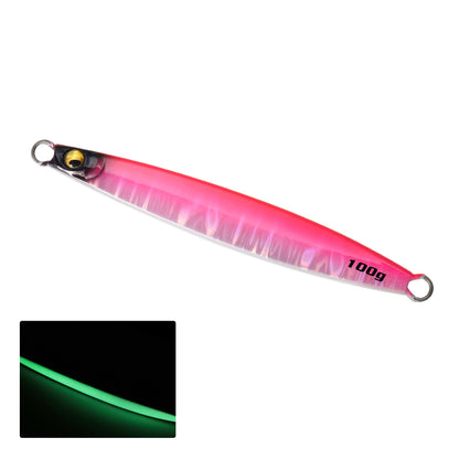 JIGGING PRO Saltwater Vertical Jigging Lure Luminous Fishing Jigs Fishing Tackle 60g 80g 100g Slash Beat Metal Jig