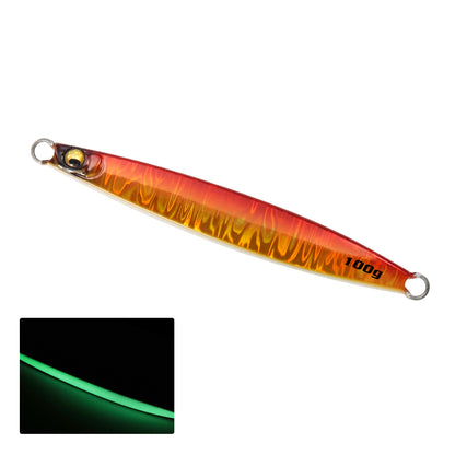 JIGGING PRO Saltwater Vertical Jigging Lure Luminous Fishing Jigs Fishing Tackle 60g 80g 100g Slash Beat Metal Jig