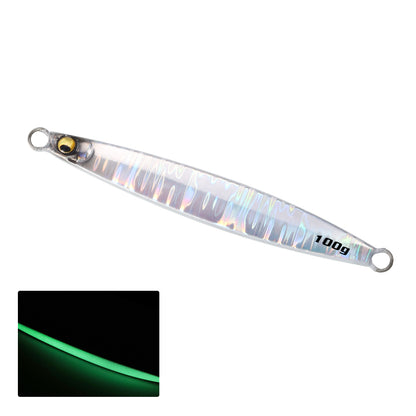 JIGGING PRO Saltwater Vertical Jigging Lure Luminous Fishing Jigs Fishing Tackle 60g 80g 100g Slash Beat Metal Jig