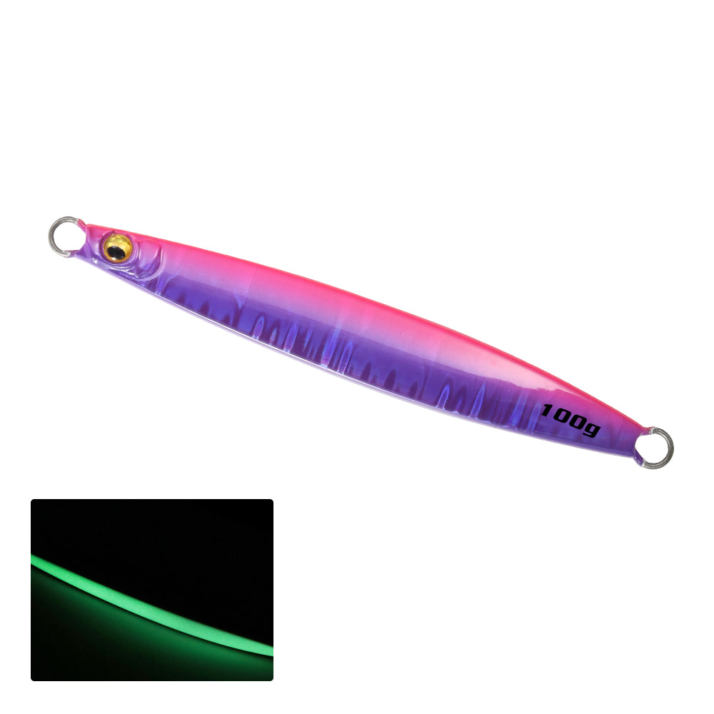 JIGGING PRO Saltwater Vertical Jigging Lure Luminous Fishing Jigs Fishing Tackle 60g 80g 100g Slash Beat Metal Jig