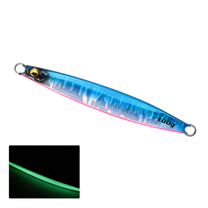 JIGGING PRO Saltwater Vertical Jigging Lure Luminous Fishing Jigs Fishing Tackle 60g 80g 100g Slash Beat Metal Jig