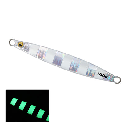 JIGGING PRO Saltwater Vertical Jigging Lure Luminous Fishing Jigs Fishing Tackle 60g 80g 100g Slash Beat Metal Jig