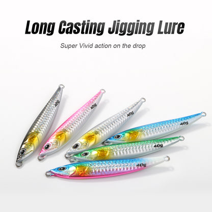 JIGGING PRO S-CAST 40g Long Casting Jig S Shape Shore Jigging Lure Saltwater Metal Jig Mackerel Tuna Seabass